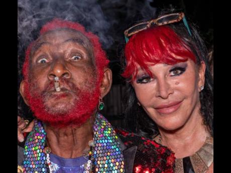 Lee 'Scratch' Perry (left), and his wife Mireille Perry during his 85th birthday celebration earlier this year. 