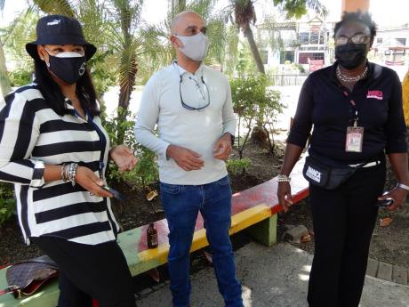 From left: Kimberley Stiff, assistant vice-president of marketing communications, Port Authority of Jamaica; John Byles, chairman of the Resilience Corridor; and Sharon Williams of the Jamaica Tourist Board in discussion.