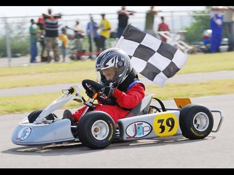 Grandson of Richard Sirgany Sr, Justin Sirgany, go-karting in 2008.