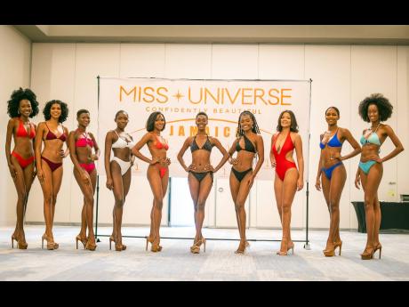 The Miss Universe Jamaica top 10 (from left): Kim-Marie Spence, Lauren Less, Kaydean Sterling, Jianna Thompson, Chavelle Kavanaugh, Keronica Lewis, Aaliyah Barnett, Daena Soares, Trudy-Ann Peart and Trishani Weller. They were selected last Saturday to move