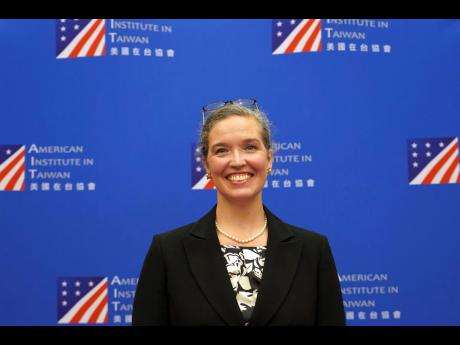 
In this photo released by American Institute in Taiwan, Sandra Oudkirk, the new director of the American Institute in Taiwan, the de facto embassy, speaks during her first public news conference held in Taipei, Taiwan on Friday, October 29, 2021.