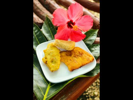A combination of fried bammy, salt fish fritters and fried turn plantain is a welcome treat. 