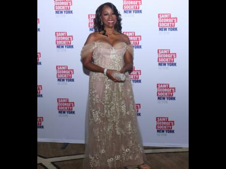 Geneive Brown-Netgzer, former Counsul General of Jamaica to New York, wearing Halle Berry’s favourite designer, Elie Saab.