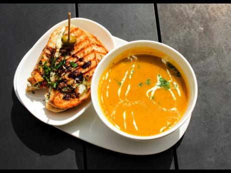 The Caprese panini and roasted pumpkin soup has a quick turnaround time of 15 minutes.