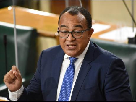 Dr Christopher Tufton, minister of health and wellness, delivering a statement to Parliament on Wednesday about the state of healthcare in Jamaica.