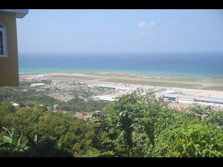 The Sangster International Airport as viewed from an elevated point at Norwood, Montego Bay.