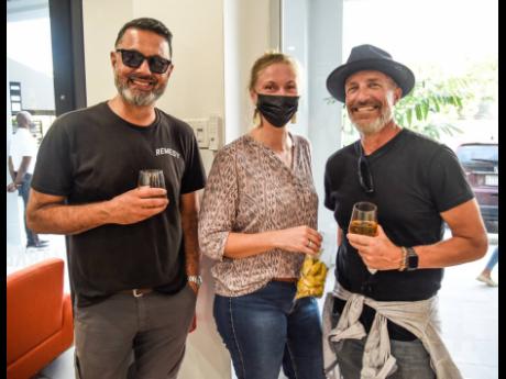 From left: Pratik Ruparell, Pia Bramwell, and Chris Claussen were out for the launch of the Jamaica Food & Drink Kitchen.