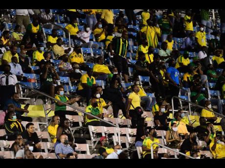Spectators at the National Stadium’s grandstand during the Concacaf World Cup qualifier between Jamaica and the United States on Tuesday, November 16.