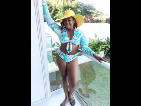 Shaniene Campbell heads to the pool on her birthday weekend.