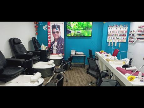 The pedicure and manicure station at Wesrok Celebrity Salon and Supplies in St Ann. 