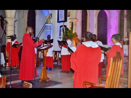 The choir of the St Andrew Parish Church in a mesmerising  performance with music director Audley Davidon.