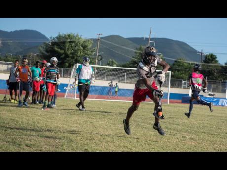 Members of the Jamaica College lacrosse team during a training session at Ashenheim Stadium in January 2020. 