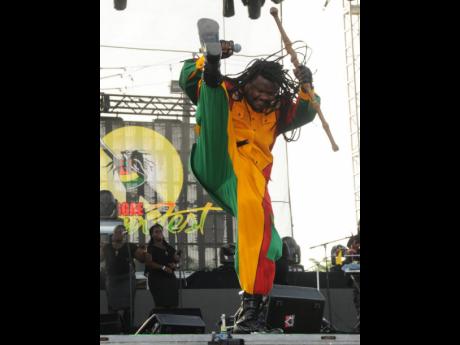 An energetic Luciano performs on Reggae Night of Reggae Sumfest 2016. One lesson he says he has learnt in his 30 years of performing is, “to put on shoes”. He shared: “I had the terrible experience of stepping on some metal shavings on a stage”.