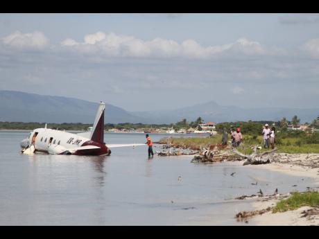 Last January, an aircraft crash-landed on a beach in Rocky Point, Clarendon. The occupants fled the area.