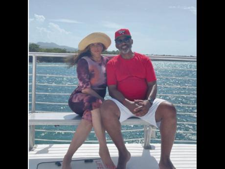 ‘Jamaica with my Boo’, Tina Knowles-Lawson captioned this snap of herself and husband, Richard Lawson. 