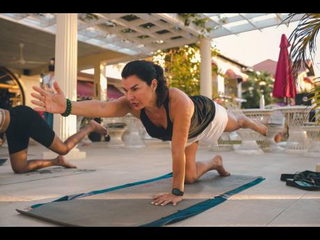 Fitness professional Rose Taveres-Finson was focused on her yoga.