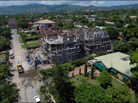 An aerial photograph of the multi-storey development on Evans Avenue in St Andrew on Friday, September 25, 2020. It's at the centre of a court case filed by the Kingston and St Andrew Municipal Corporation.