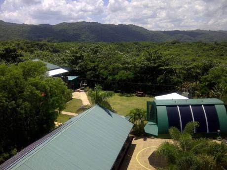 Overhead view of a section of the Mystic Mountain complex in Ocho Rios.