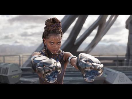 Actress Letitia Wright, who plays ‘Shuri’, in a scene from ‘Black Panther’. Wright recently resumed filming on the Black Panther sequel, almost five months after being injured when a stunt went wrong in August.  AP