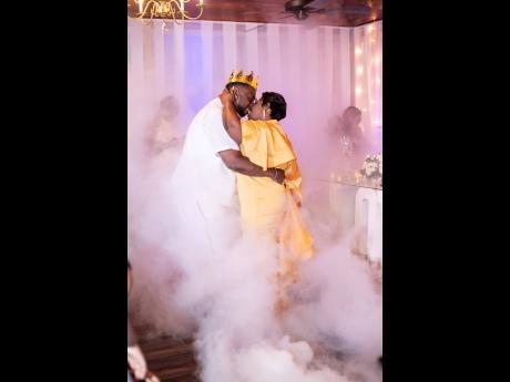 The king and queen of the nuptial ball engage in their first dance as husband and wife to the Luther Vandross classic, ‘Always and Forever’.