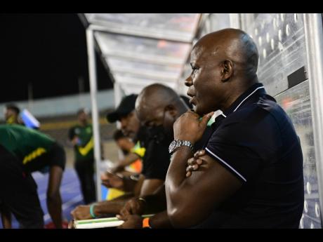 Jamaica’s interim head coach Paul Hall at Thursday’s Concacaf World Cup qualifying match against Mexico at the National Stadium. 