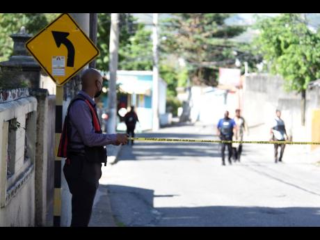 
Police cordon off a section of Whitehall Avenue in St Andrew, after a fatal shooting on January 20.