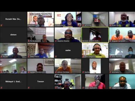 A screenshot showing some participants in the Shipping Association of Jamaica’s successful supervisory management training seminar held in mid-2021.