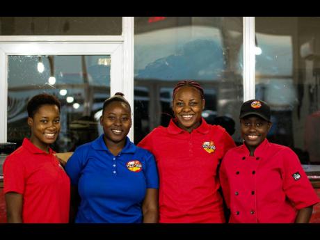  The team at First Bite, (from left) Tanennya Robinson, Shanoy Anderson, Anjolie Hull and Jennel Johnson, makes all who enter feel welcome and are willing to customise a meal to the patron’s liking.