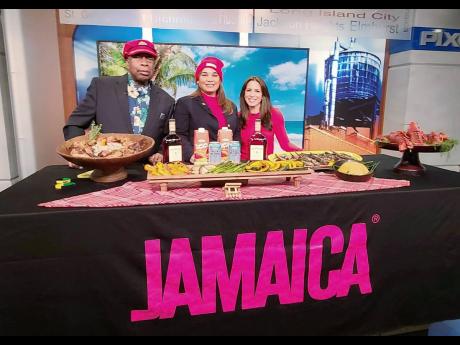 Jamaica’s Valentine’s Day feature on PIX 11. From left: Dave Rodney, marketing specialist; Victoria Harper, business development manager, Jamaica Tourist Board; and Marysol Castro, PIX host. 