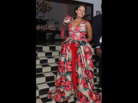 Art enthusiast, curator and writer Rachel Barrett was stunning in this tropical gown and could easily have walked away with the title of ‘Belle of the Ball’ at the Hanover Charities annual Sugarcane Ball at Round Hill Hotel and Villas on Saturday.