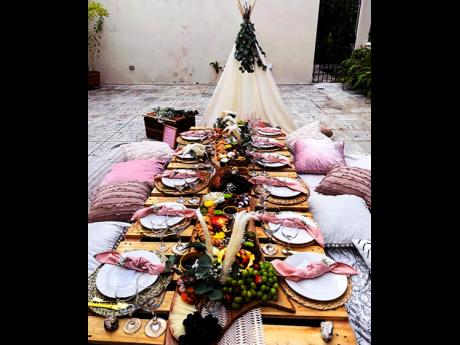 Green hosted a boho-themed brunch for her birthday.