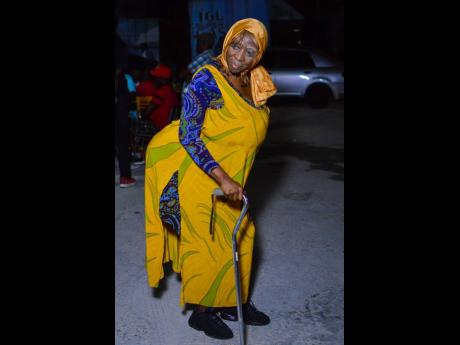 Dancehall artiste Macka Diamond sports an old woman look as she arrives at the launch of the 2020 RJRGLEANER Cross Country Invasion road show. Big on entertainment, this year’s Cross Country Invasion also aims to give back to those in need, especially pe