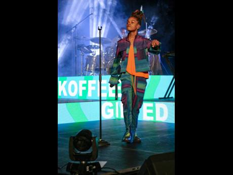 Grammy Award-winning artiste Koffee makes her entrance on stage during a private listening party for her debut album ‘Gifted’.