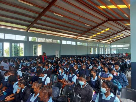 Knox College students in the gymnasium during an empowerment session held at the institution on Monday.