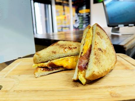 Customers are in love with the French toast sandwich. 