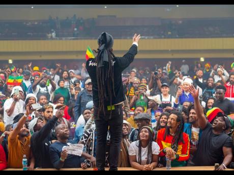 Reggae-dancehall singer and songwriter Turbulence addresses the crowd of people who turned up in Cape Town for his concert. 