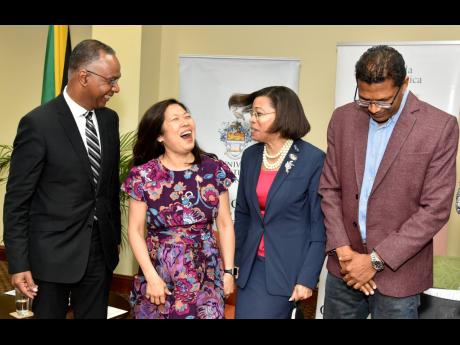From left: Dr Gervan Fearon, president of the George Brown College in Canada; Mary Ng, Canadian minister of trade, export promotion and small business; Allison Peart, president of the Institute of Chartered Accountants of Jamaica; and Richard Pandohie, CEO