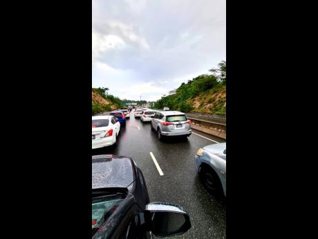 Commuters were stuck in traffic for hours in St Ann on Saturday.