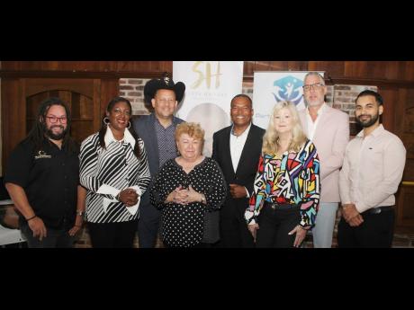 From left: David Muir, chairman of Island SPACE Museum; Jacqueline Knight, Top Klass Events; Judy Paul, mayor of Davie, Florida; Consul General of Jamaica-Miami, Oliver Mair (behind Paul); Steve Higgins, executive producer, Jamaica-60 Cultural Tour; Lisa A