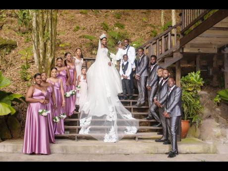 The Whittles were excited to have the nuptial support of their wonderful bridal party decked in elegant lavender, pastel peach and gray. 
