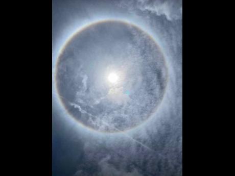 Sun halo - photo taken on April 23, 2022  at Manchester High School 