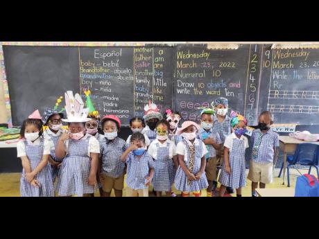 Infant department students of Hosanna Preparatory in St James don fun costumes. The school is one of the standouts in Region Four.