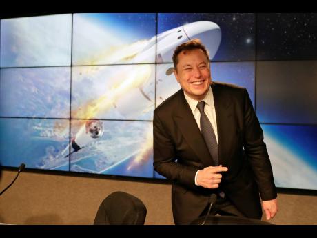 Elon Musk, CEO of SpaceX, speaks during a news conference at the Kennedy Space Center in Cape Canaveral, Florida, on January 19, 2020.