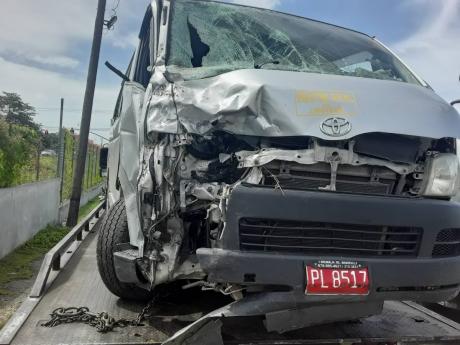 The Toyota Hiace van involved in the auto crash on the weekend. 