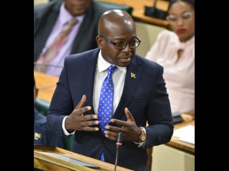 Pearnel Charles, Jr, minister of agriculture and fisheries makes his contribution to the Sectoral Debate on Tuesday.