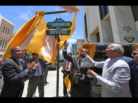 President Ram Nath Kovind inaugurates Dr Ambedkar Avenue, a road named after the architect of India’s constitution, BR Ambedkar, in Kingston.