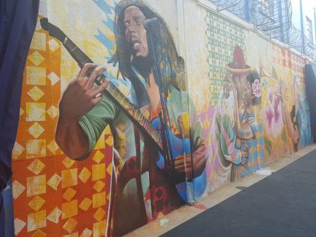 Irving Cano’s murals at Temple Lane, downtown Kingston.
