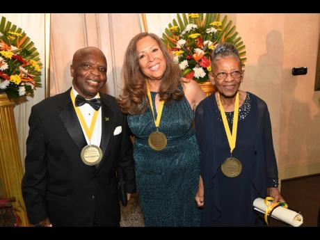 Medal of Excellence awardees (from left), Vivian Crawford, Dawn Marie James and Marjorie Bayley.