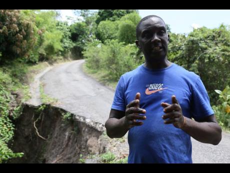 Ladley Hamilton is pleading for Clarendon’s municipal authorities to fix a breakaway in Andrew Hill, Frankfield.