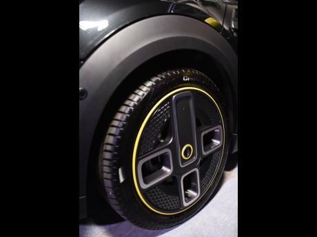 One of the exclusive rim options for the all-electric MINI featuring the signature energetic yellow accents. Customers can choose from seven options when personalising their order.